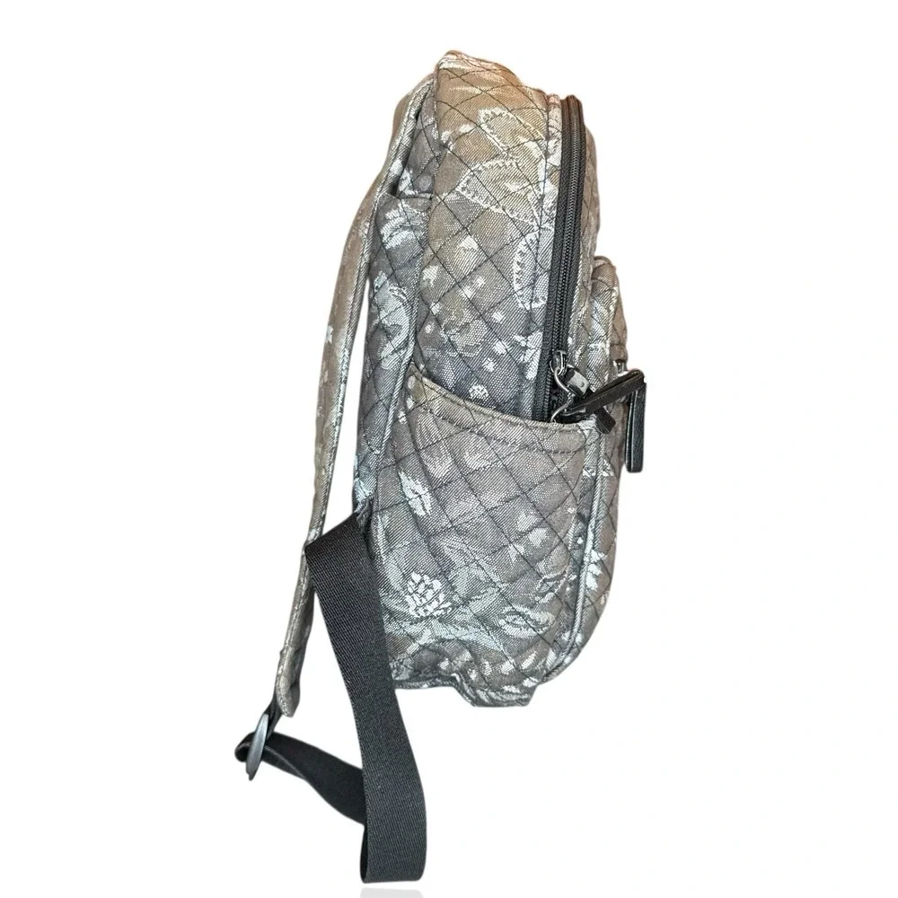 Vera Bradley Cloud Gray Paisley Print Quilted Fabric Backpack - Picture 3 of 7